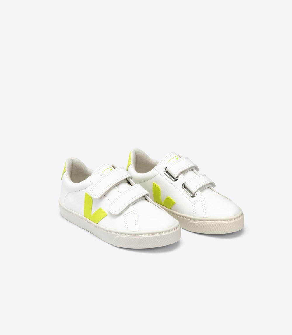 Veja Trainers Kids White - Esplar Velcro Chromefree - STFR-34905